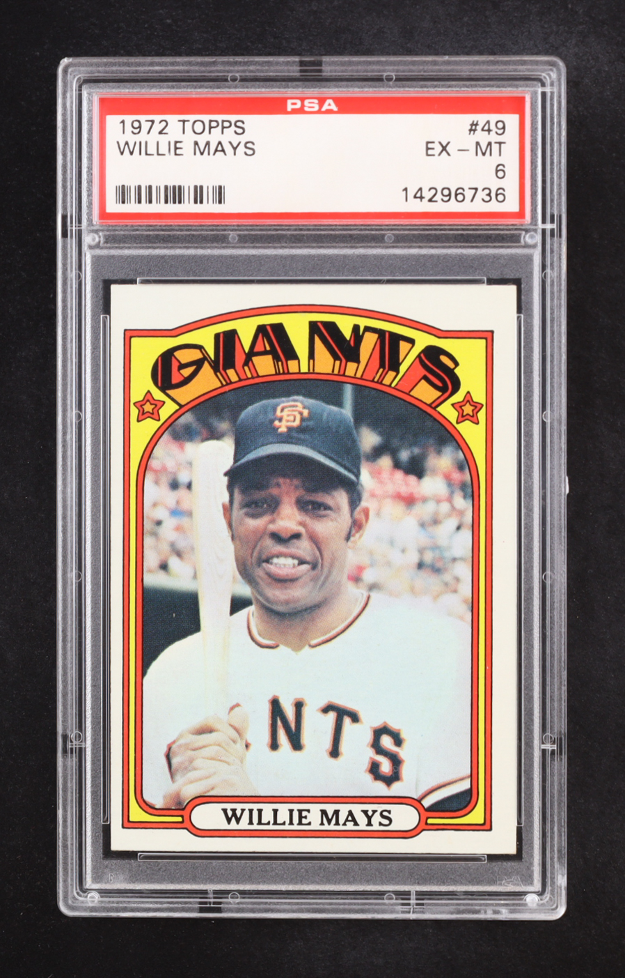 Willie Mays 1972 Topps #49 (PSA 6) at PristineAuction.com Willie Mays 1972 Topps #49 (PSA 6) at PristineAuction.com