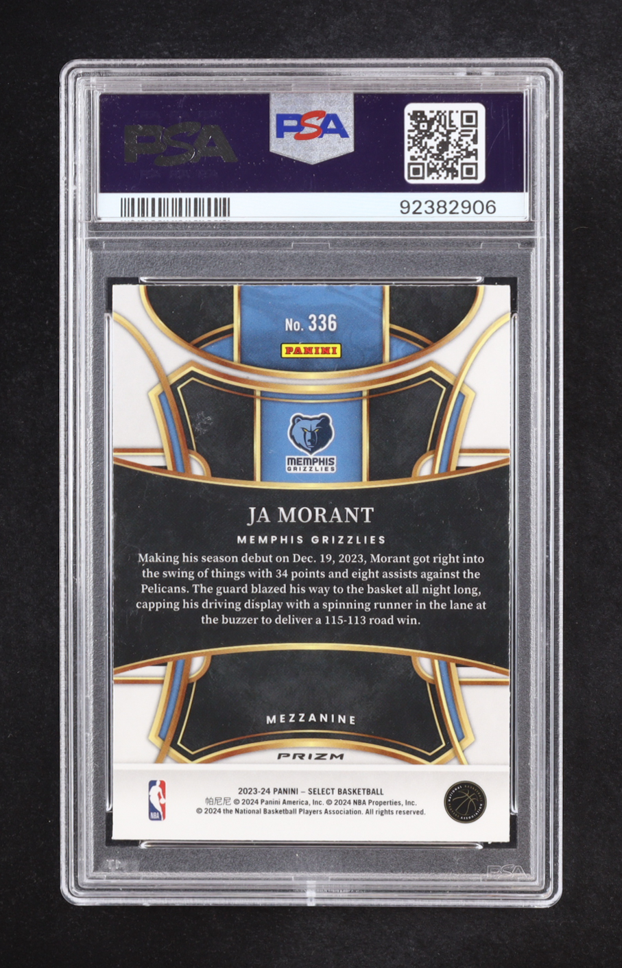 Ja Morant 2023 Select Silver #336 (PSA 9) at PristineAuction.com Ja Morant 2023 Select Silver #336 (PSA 9) at PristineAuction.com