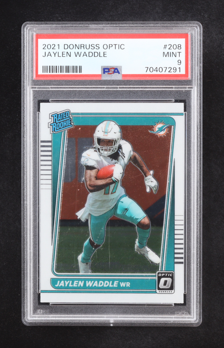 Jaylen Waddle 2021 Donruss Optic #208 RR RC (PSA 9) at PristineAuction.com Jaylen Waddle 2021 Donruss Optic #208 RR RC (PSA 9) at PristineAuction.com