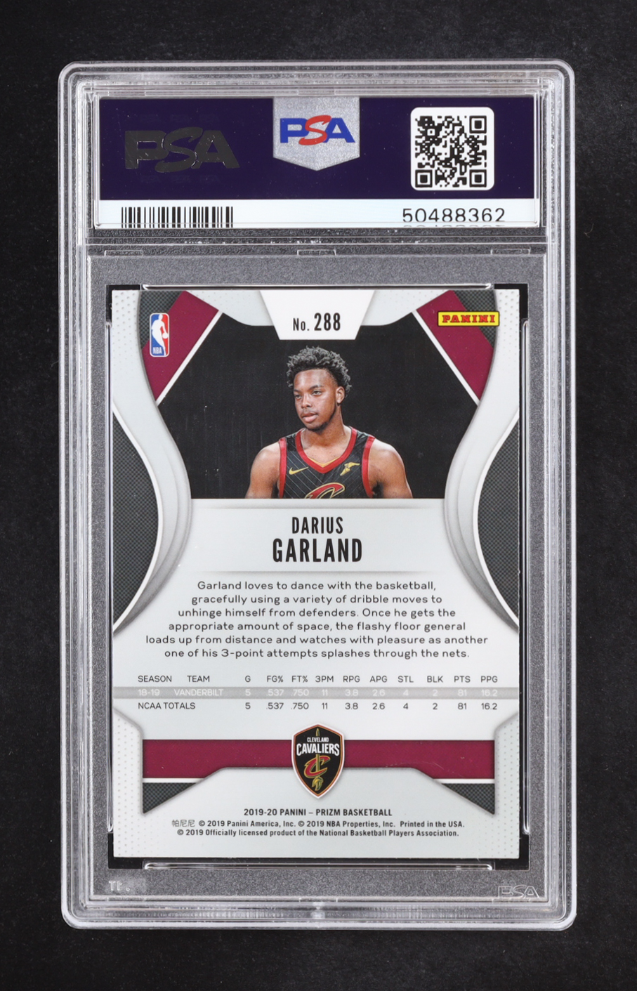 Darius Garland 2019-20 Panini Prizm Prizms #288 RC (PSA 10) at PristineAuction.com Darius Garland 2019-20 Panini Prizm Prizms #288 RC (PSA 10) at PristineAuction.com