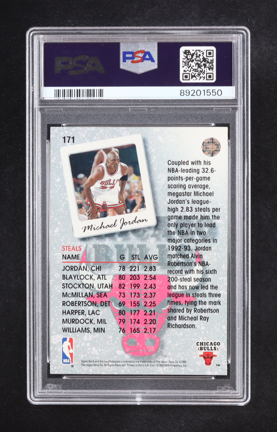 Michael Jordan 1993-94 Upper Deck #171 SL (PSA 9) at PristineAuction.com Michael Jordan 1993-94 Upper Deck #171 SL (PSA 9) at PristineAuction.com