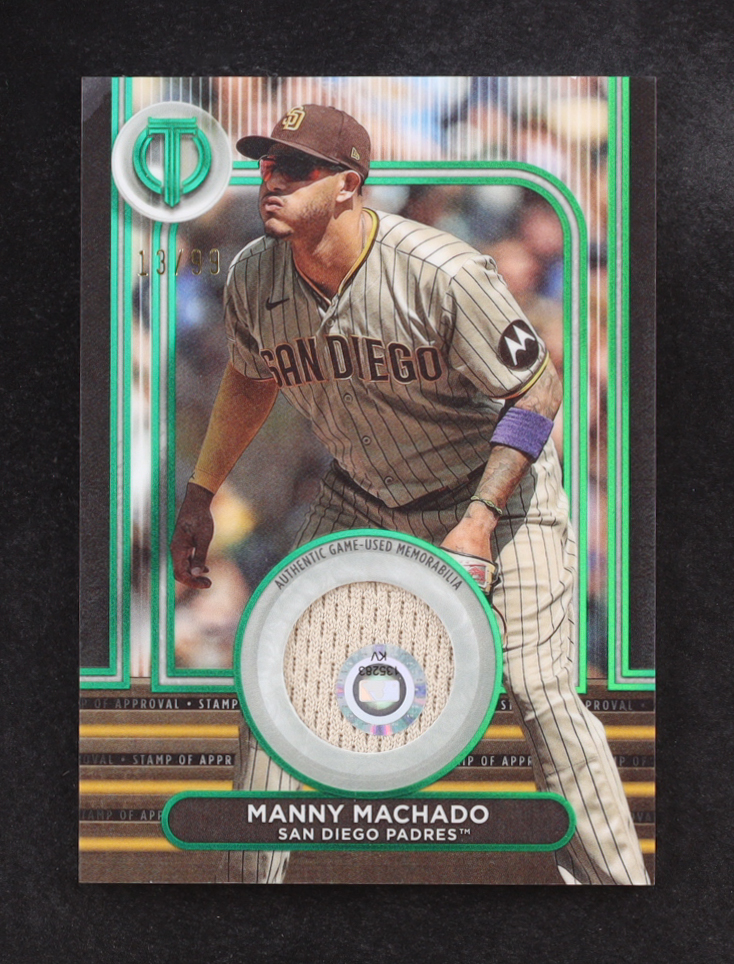 Manny Machado 2024 Topps Tribute Stamp of Approval Relics Green #SOAMM #13/99 at PristineAuction.com Manny Machado 2024 Topps Tribute Stamp of Approval Relics Green #SOAMM #13/99 at PristineAuction.com