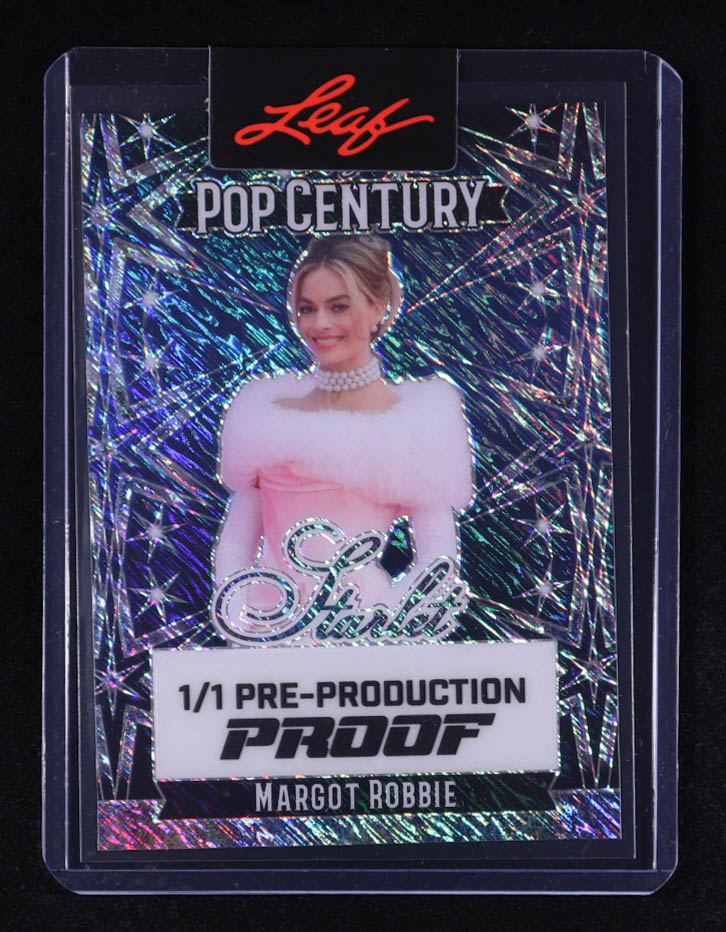 Margot Robbie Leaf Pop Century Starlet Blue Shimmer Pre-Production Proof #NNO #1/1 at PristineAuction.com Margot Robbie Leaf Pop Century Starlet Blue Shimmer Pre-Production Proof #NNO #1/1 at PristineAuction.com
