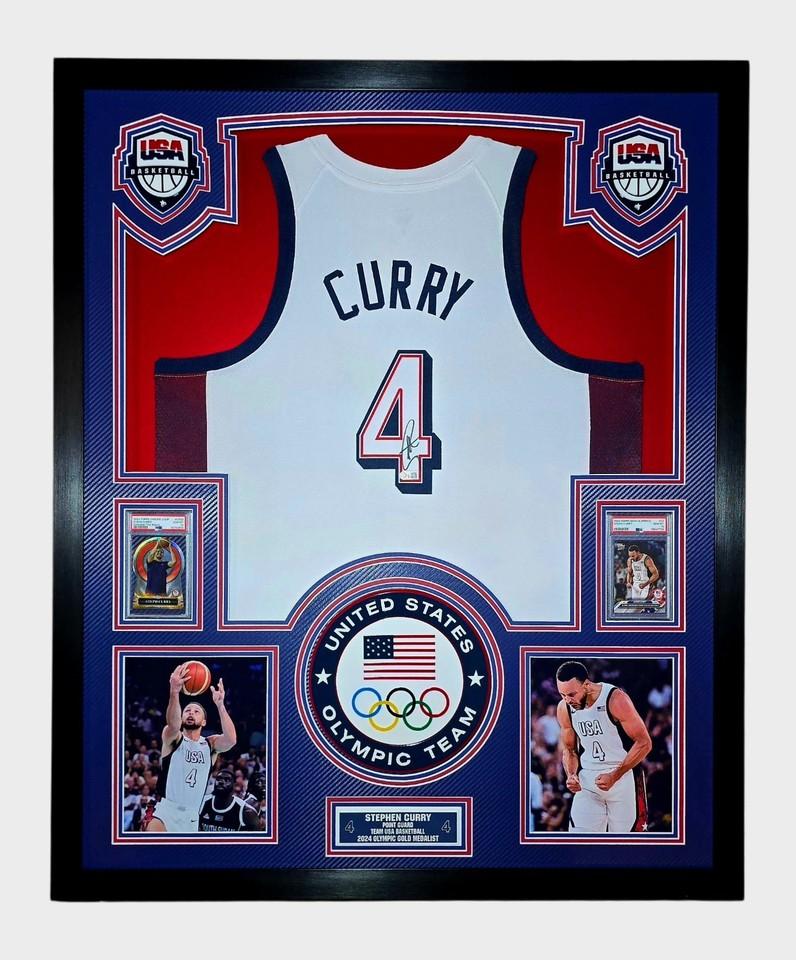 Stephen Curry Signed Team USA Custom Framed Nike Authentic Jersey with (2) PSA 10 Cards (Beckett) at PristineAuction.com Stephen Curry Signed Team USA Custom Framed Nike Authentic Jersey with (2) PSA 10 Cards (Beckett) at PristineAuction.com