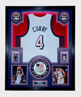 Stephen Curry Signed Team USA Custom Framed Nike Authentic Jersey with (2) PSA 10 Cards (Beckett) at PristineAuction.com