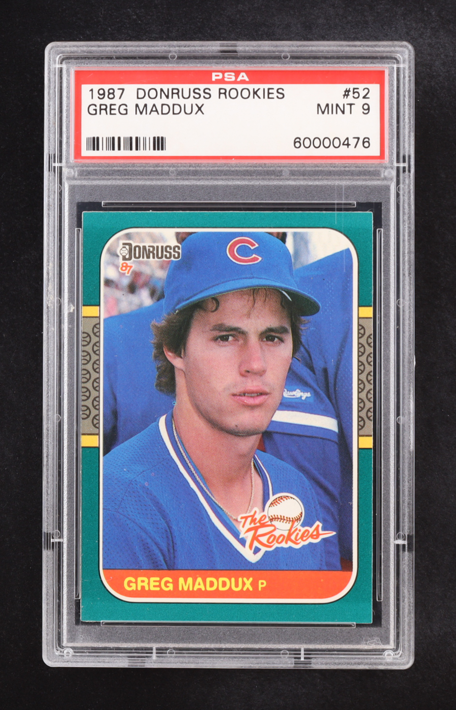 Greg Maddux 1987 Donruss Rookies #52 RC (PSA 9) at PristineAuction.com Greg Maddux 1987 Donruss Rookies #52 RC (PSA 9) at PristineAuction.com
