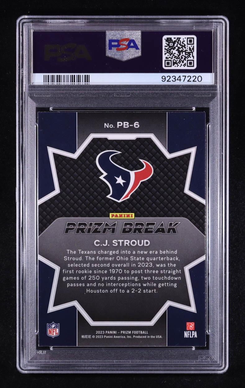 CJ Stroud 2023 Panini Prizm Prizm Break #6 RC (PSA 9) at PristineAuction.com CJ Stroud 2023 Panini Prizm Prizm Break #6 RC (PSA 9) at PristineAuction.com