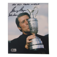 Gary Player Signed 8x10 Photo Inscribed "The best trophy in golf take care" (Beckett) at PristineAuction.com