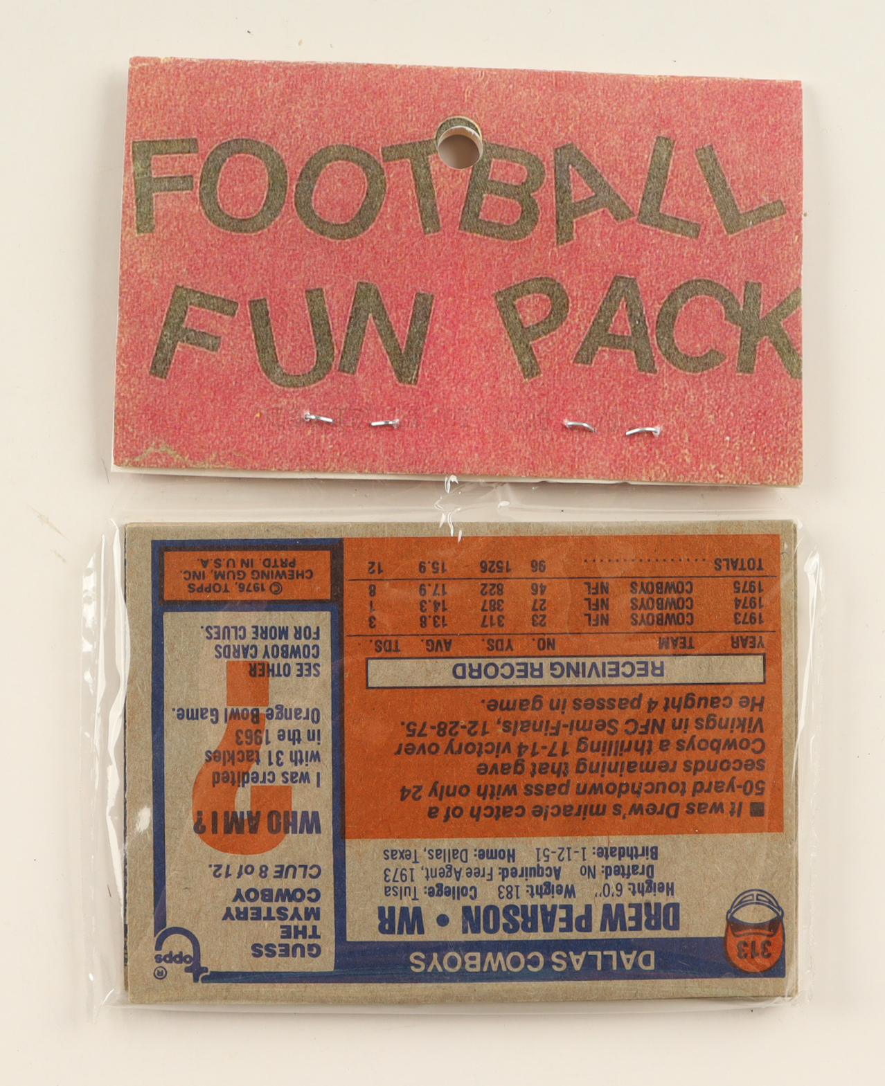 1976 Topps Football Card Fun Pack with (10) Cards at PristineAuction.com 1976 Topps Football Card Fun Pack with (10) Cards at PristineAuction.com