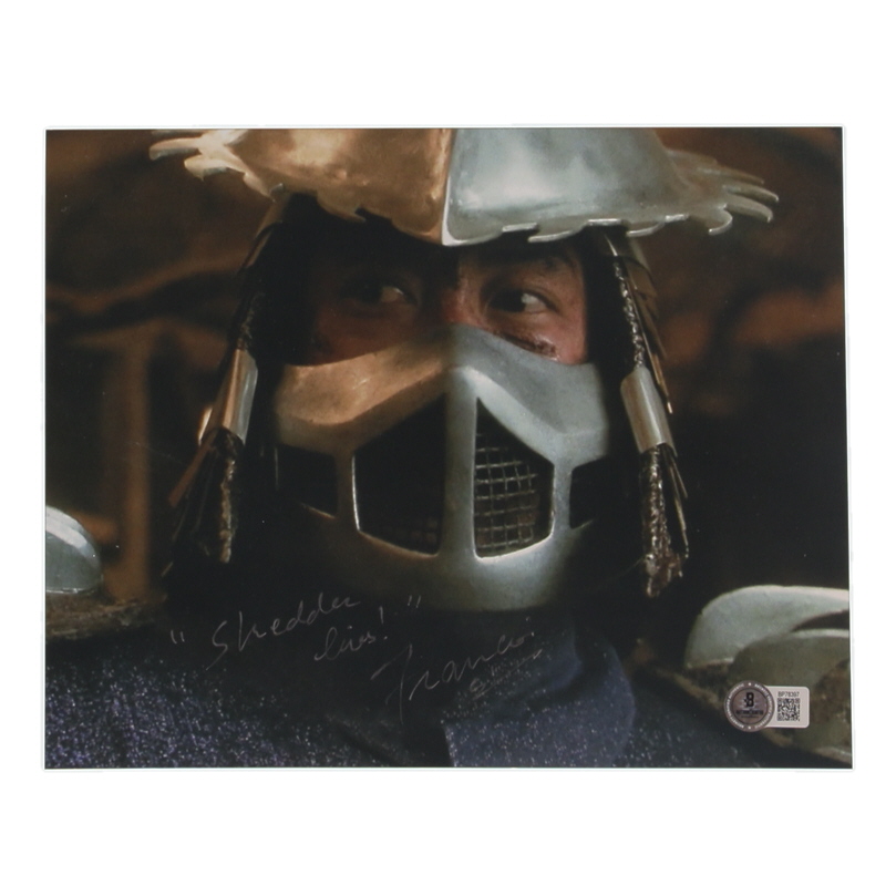 Francois Chau Signed "Teenage Mutant Ninja Turtles II: The Secret of the Ooze" 8x10 Photo Inscribed "Shredder lives" (Beckett) at PristineAuction.com Francois Chau Signed "Teenage Mutant Ninja Turtles II: The Secret of the Ooze" 8x10 Photo Inscribed "Shredder lives" (Beckett) at PristineAuction.com