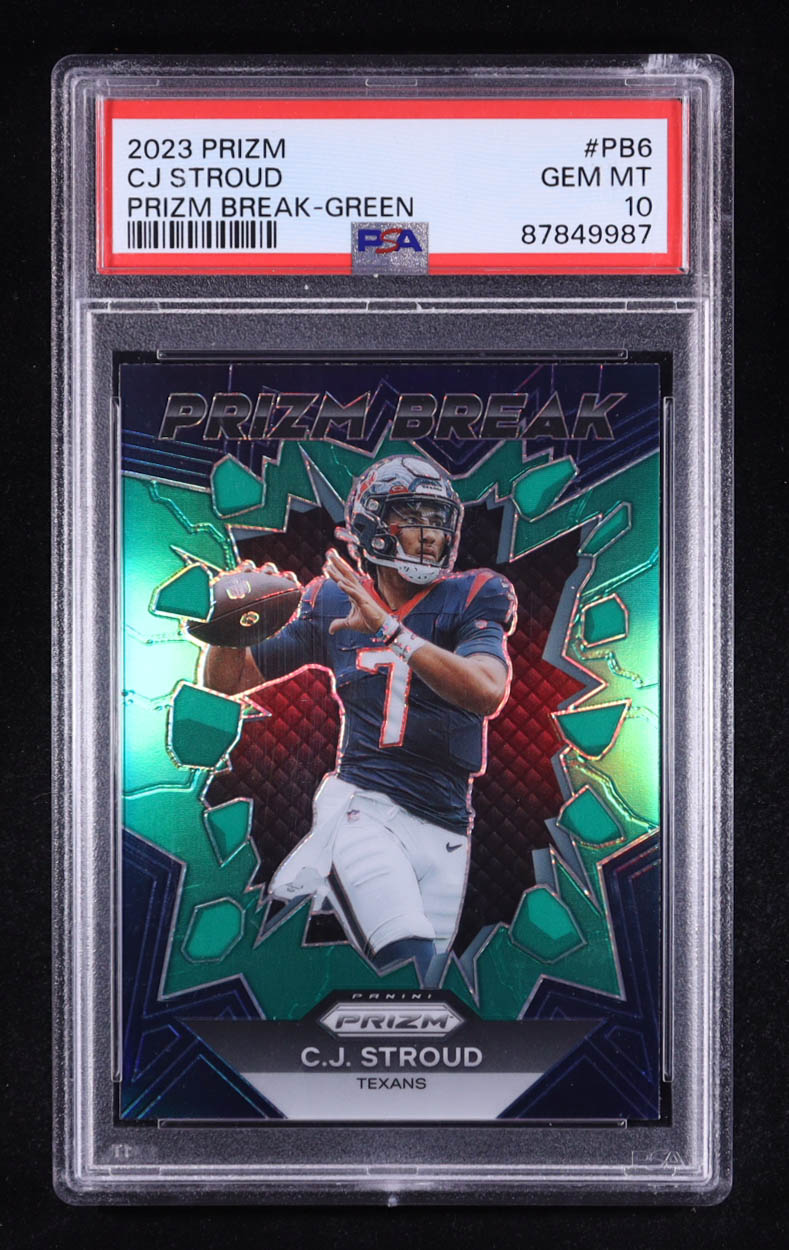 CJ Stroud 2023 Panini Prizm Prizm Break Prizms Green #6 RC (PSA 10) at PristineAuction.com CJ Stroud 2023 Panini Prizm Prizm Break Prizms Green #6 RC (PSA 10) at PristineAuction.com