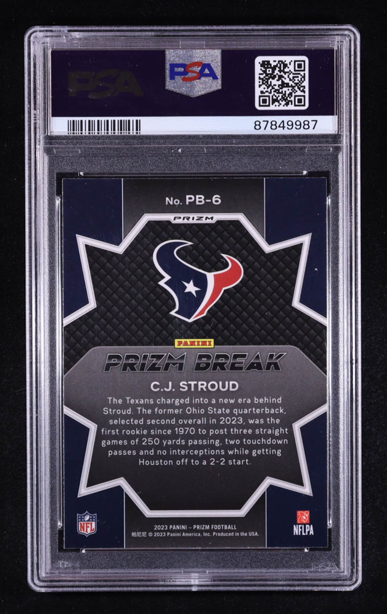 CJ Stroud 2023 Panini Prizm Prizm Break Prizms Green #6 RC (PSA 10) at PristineAuction.com CJ Stroud 2023 Panini Prizm Prizm Break Prizms Green #6 RC (PSA 10) at PristineAuction.com