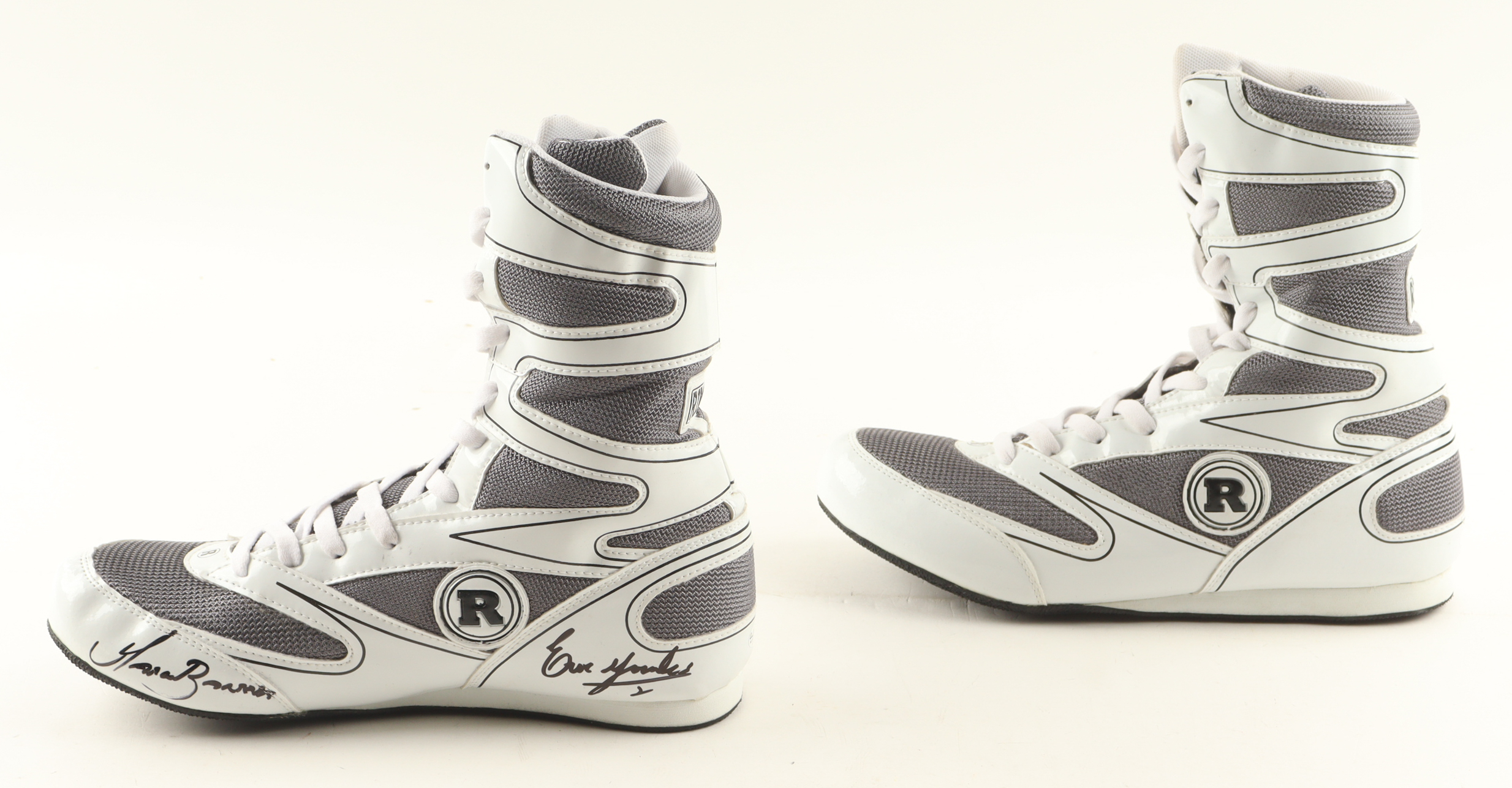 Julio Cessar Chavez, Marco Antonio Barrera & Erik Morales Signed Set of (2) Ringside Professional Boxing Shoes (JSA) at PristineAuction.com Julio Cessar Chavez, Marco Antonio Barrera & Erik Morales Signed Set of (2) Ringside Professional Boxing Shoes (JSA) at PristineAuction.com