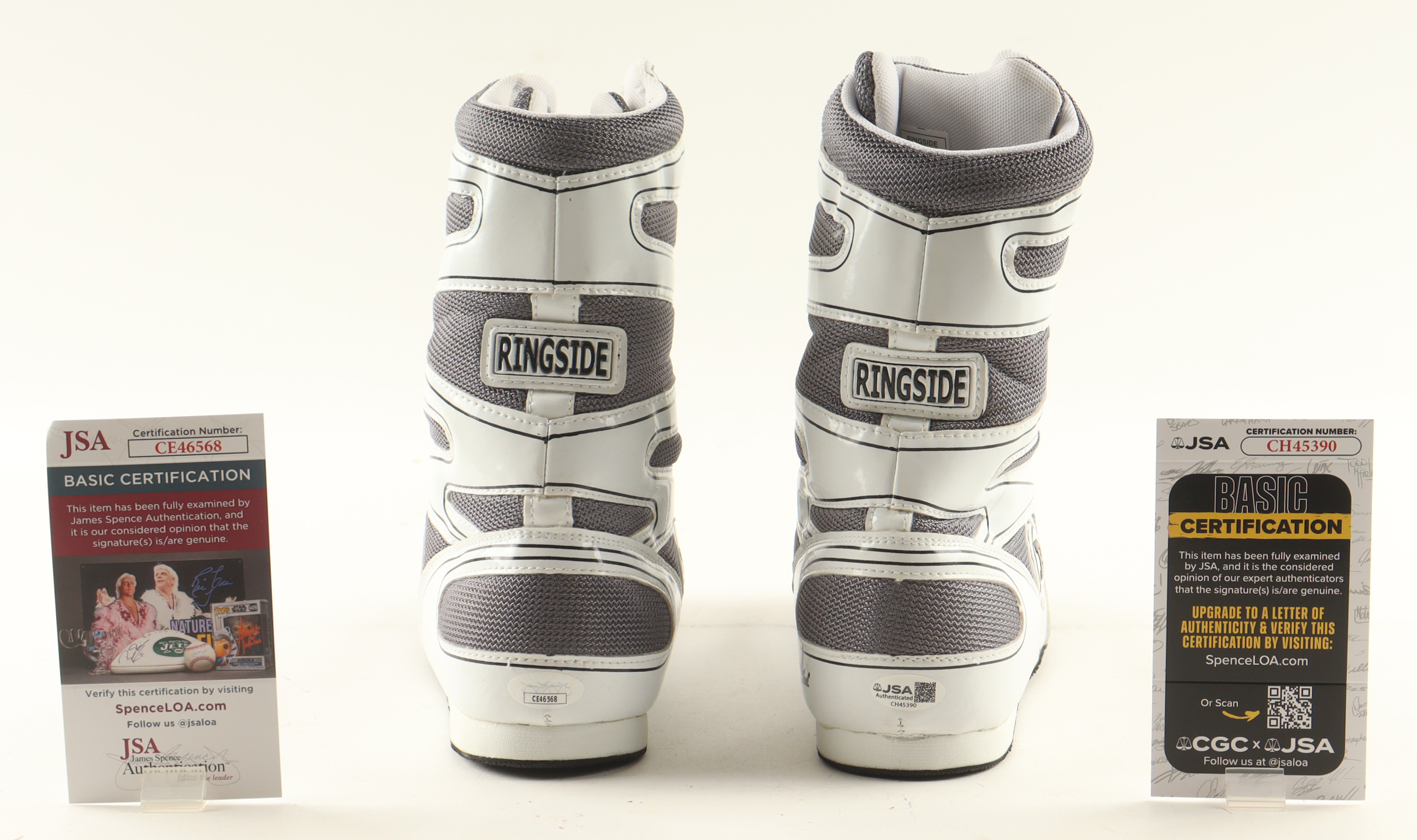 Julio Cessar Chavez, Marco Antonio Barrera & Erik Morales Signed Set of (2) Ringside Professional Boxing Shoes (JSA) at PristineAuction.com Julio Cessar Chavez, Marco Antonio Barrera & Erik Morales Signed Set of (2) Ringside Professional Boxing Shoes (JSA) at PristineAuction.com