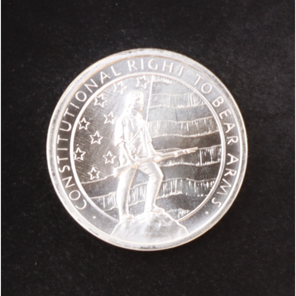 2nd Amendment Constitutional Right to Bear Arms 1oz .999 Fine Silver Bullion Round at PristineAuction.com