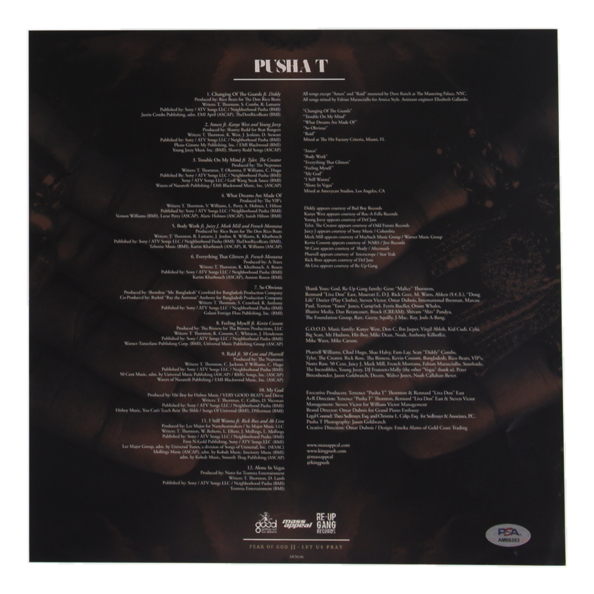 Pusha T Signed "Fear of God II: Let Us Pray" Album Flat (Beckett) at PristineAuction.com Pusha T Signed "Fear of God II: Let Us Pray" Album Flat (Beckett) at PristineAuction.com