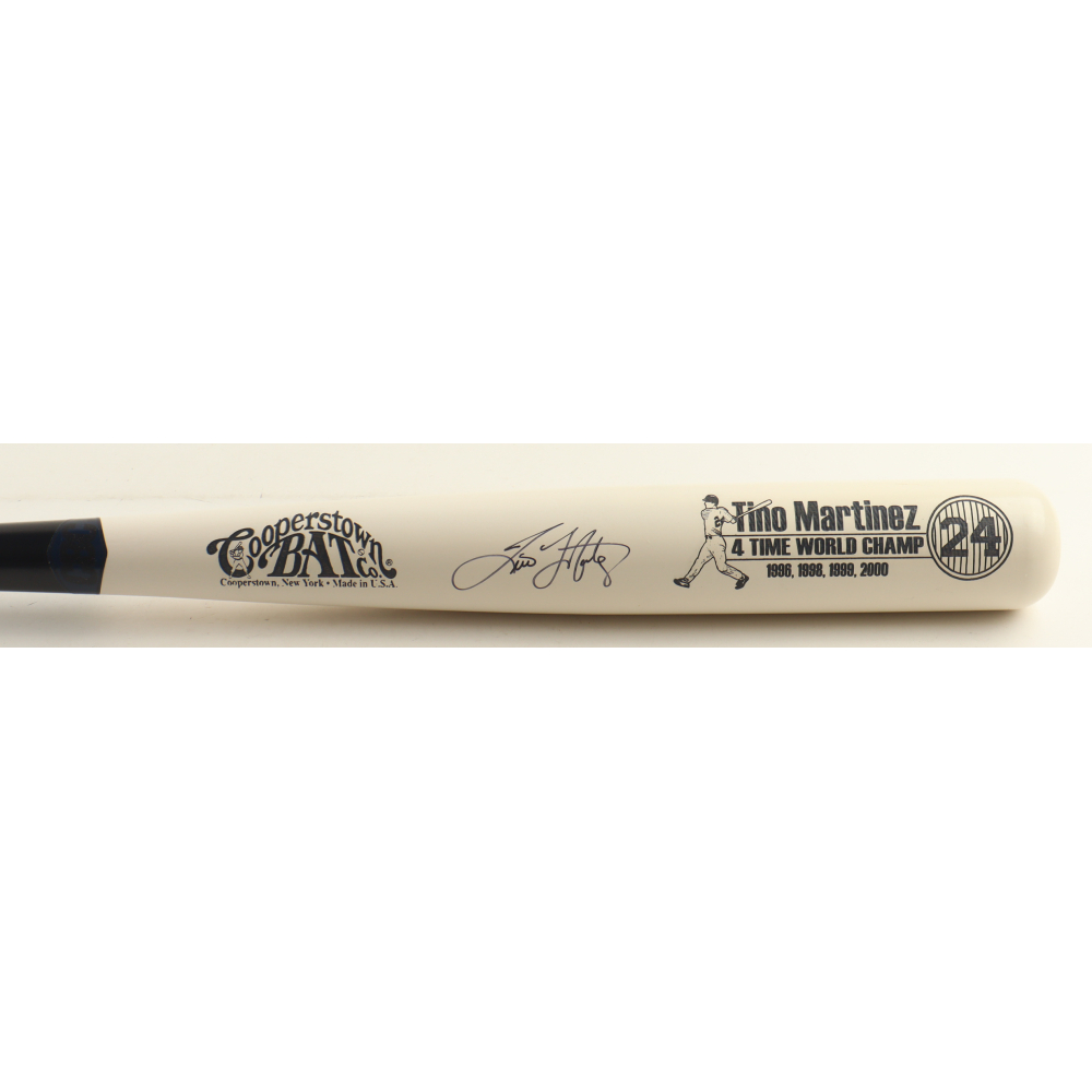 Tino Martinez Signed Cooperstown Commemorative Stats Baseball Bat (JSA) at PristineAuction.com