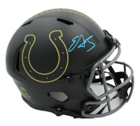 Edgerrin James Signed Colts Full-Size Salute to Service Alternate Speed Helmet (Radtke) at PristineAuction.com