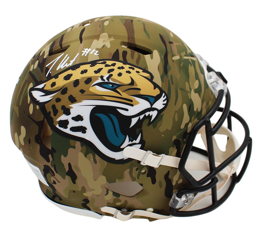 Travis Hunter Signed Jaguars Full-Size Authentic On-Field Camo Alternate Speed Helmet (Beckett) at PristineAuction.com Travis Hunter Signed Jaguars Full-Size Authentic On-Field Camo Alternate Speed Helmet (Beckett) at PristineAuction.com