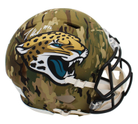 Travis Hunter Signed Jaguars Full-Size Authentic On-Field Camo Alternate Speed Helmet (Beckett) at PristineAuction.com