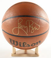 Larry Bird Signed NBA Logo Basketball with Display Stand (PSA) at PristineAuction.com