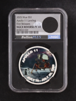 2025 Niue $1 Apollo 11 Landing, First Releases - Neil Armstrong Personal Flown Flight Jacket Relic (NGCX Reverse PROOF 10) at PristineAuction.com
