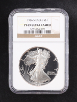 1986-S Proof American Silver Eagle - First Year of Issue (NGC PF69 ULTRA CAMEO) at PristineAuction.com