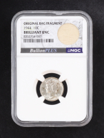 1944 Mercury Silver Dime - Original Bag Fragment Relic (NGC BRILLIANT UNCIRCULATED) at PristineAuction.com