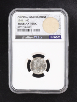 1944 Mercury Silver Dime - Original Bag Fragment Relic (NGC BRILLIANT UNCIRCULATED) at PristineAuction.com