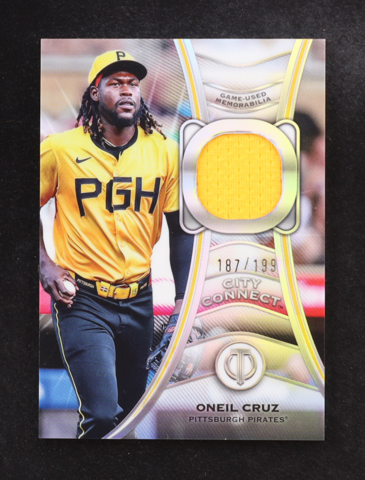 Oneil Cruz 2025 Topps Tribute City Connect Game-Used Memorabilia Patch #TT-OC #187/199 at PristineAuction.com Oneil Cruz 2025 Topps Tribute City Connect Game-Used Memorabilia Patch #TT-OC #187/199 at PristineAuction.com