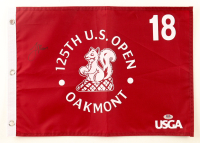 Justin Thomas Signed 2025 "125th U.S. Open Oakmont" Golf Pin Flag (PSA) at PristineAuction.com
