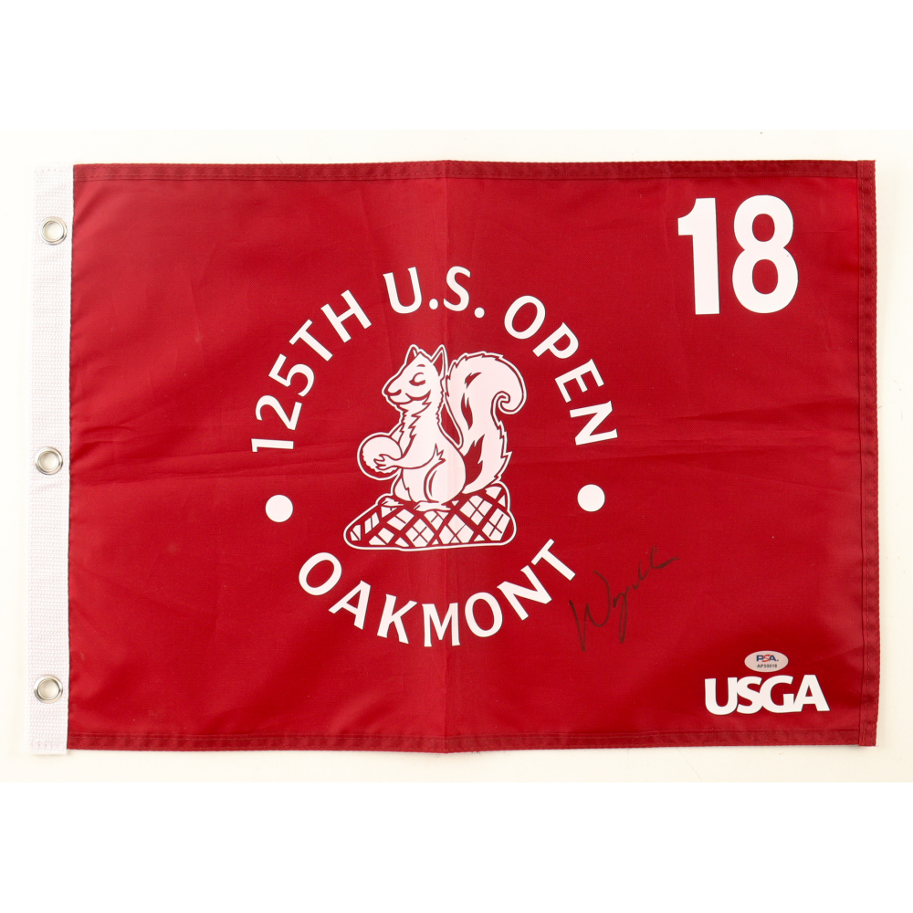 Wyndham Clark Signed 2025 "125th U.S. Open Oakmont" Golf Pin Flag (PSA) at PristineAuction.com