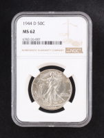 1944-D Walking Liberty Silver 50C Half Dollar (NGC MS62) at PristineAuction.com
