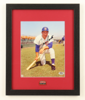 Ron Santo Signed Cubs Custom Framed Photo Display with Wrigley Pin (PSA) at PristineAuction.com