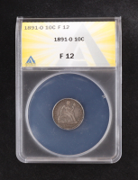 1891-O Seated Liberty Silver 10C Dime (ANACS F12) at PristineAuction.com