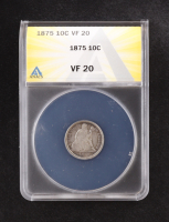 1875 Seated Liberty Silver 10C Dime (ANACS VF20) at PristineAuction.com