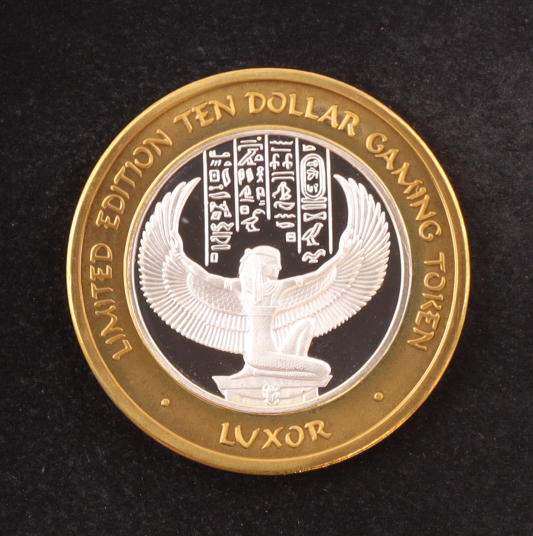 Luxor Casino $10 .999 Pure Silver Gaming Token at PristineAuction.com Luxor Casino $10 .999 Pure Silver Gaming Token at PristineAuction.com