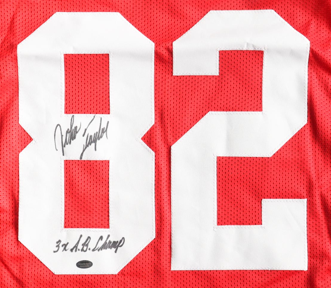 John Taylor Signed Jersey Inscribed "3x A. B. Champ" (Schwartz) at PristineAuction.com John Taylor Signed Jersey Inscribed "3x A. B. Champ" (Schwartz) at PristineAuction.com