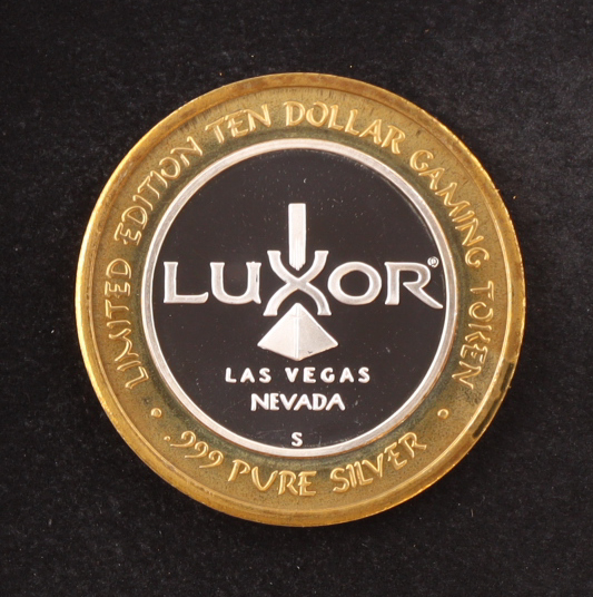 Luxor Casino $10 .999 Pure Silver Gaming Token at PristineAuction.com Luxor Casino $10 .999 Pure Silver Gaming Token at PristineAuction.com