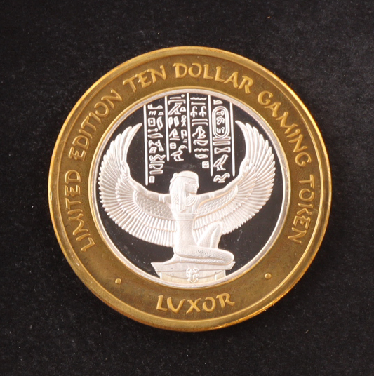 Luxor Casino $10 .999 Pure Silver Gaming Token at PristineAuction.com Luxor Casino $10 .999 Pure Silver Gaming Token at PristineAuction.com