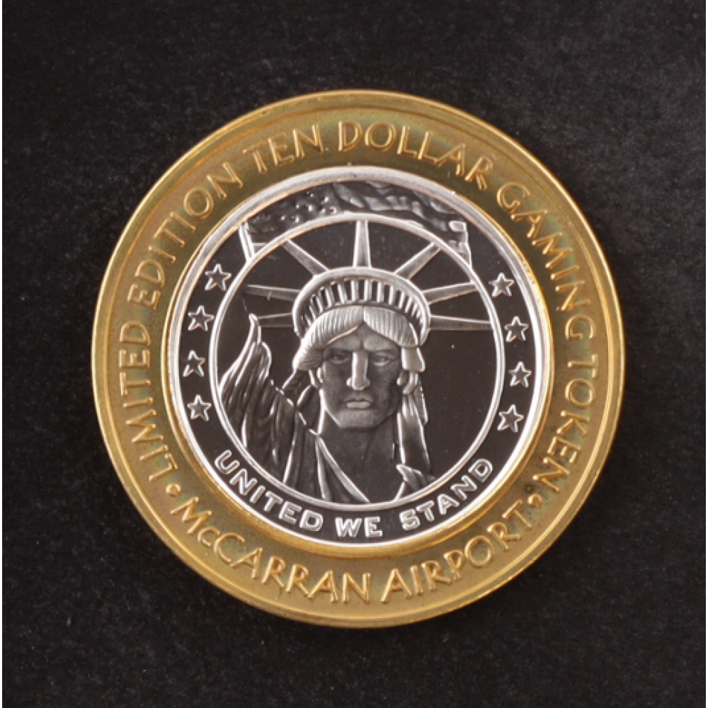 McCarran Airport Las Vegas Casino .999 Fine Silver $10 Gaming Token at PristineAuction.com