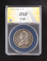 1836 Capped Bust Silver 50C Half Dollar (ANACS F12) at PristineAuction.com
