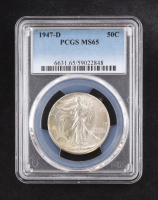 1947-D Walking Liberty Silver 50C Half Dollar (PCGS MS65) at PristineAuction.com