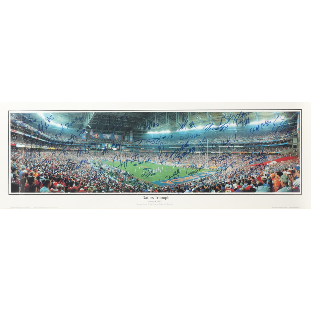 2007 Florida Gators "Gator's Triumph" 14x39 Panoramic Photo Signed By (40+) with Chris Leaks, Brandon Siler, Tony Joiner, Brian Crum (Palm Beach) at PristineAuction.com