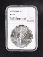 1987 American $1 Dollar Silver Eagle (NGC MS69) at PristineAuction.com