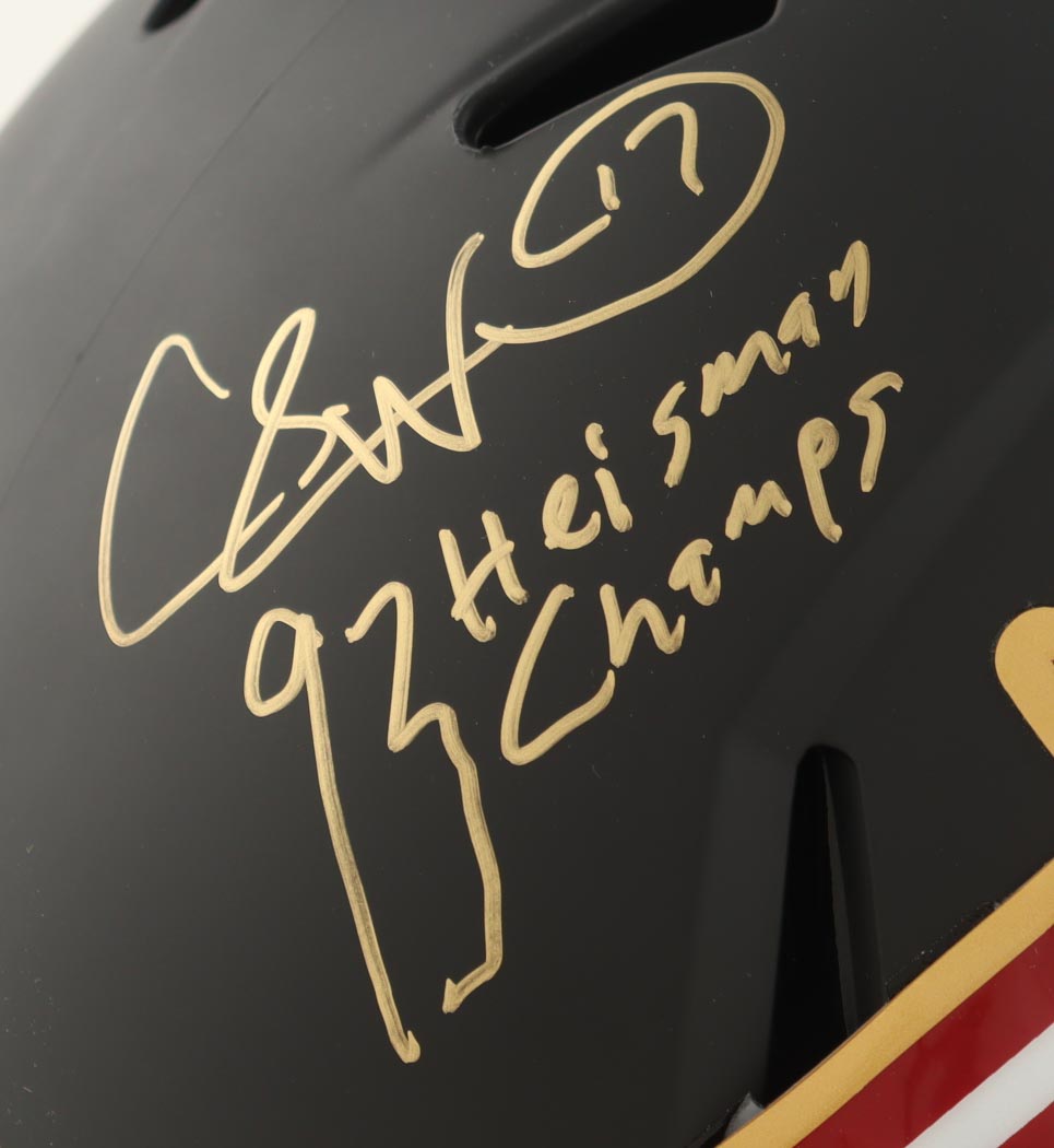 Charlie Ward Signed Florida State Seminoles Full-Size Matte Black Speed Helmet Inscribed "93 Heisman" (Beckett) at PristineAuction.com Charlie Ward Signed Florida State Seminoles Full-Size Matte Black Speed Helmet Inscribed "93 Heisman" (Beckett) at PristineAuction.com