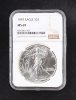 1987 American $1 Dollar Silver Eagle (NGC MS69) at PristineAuction.com