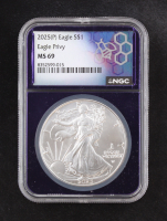 2025(P) American Silver Eagle, Eagle Privy - Limited Mintage of 500,000 (NGC MS69) at PristineAuction.com