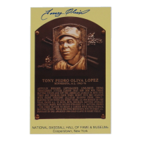 Tony Oliva Signed Hall Of Fame Plaque Postcard (Beckett) at PristineAuction.com