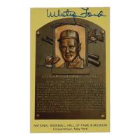 Whitey Ford Signed Hall Of Fame Plaque Postcard (Beckett) at PristineAuction.com